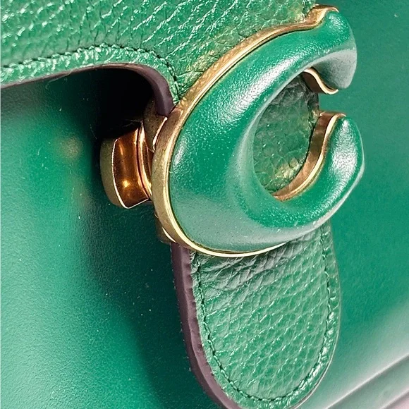 Coach Emerald Green tabby 20 Leather Satchel - Picture 14 of 16